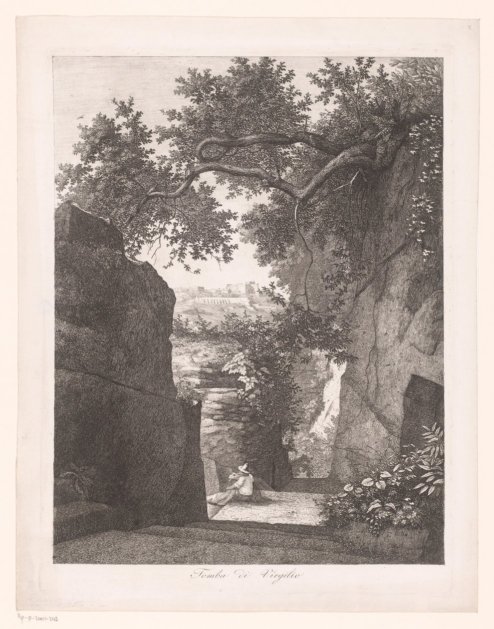 Mann mit Hund, sitzend am Grab von Vergilius von Florian Grospietsch