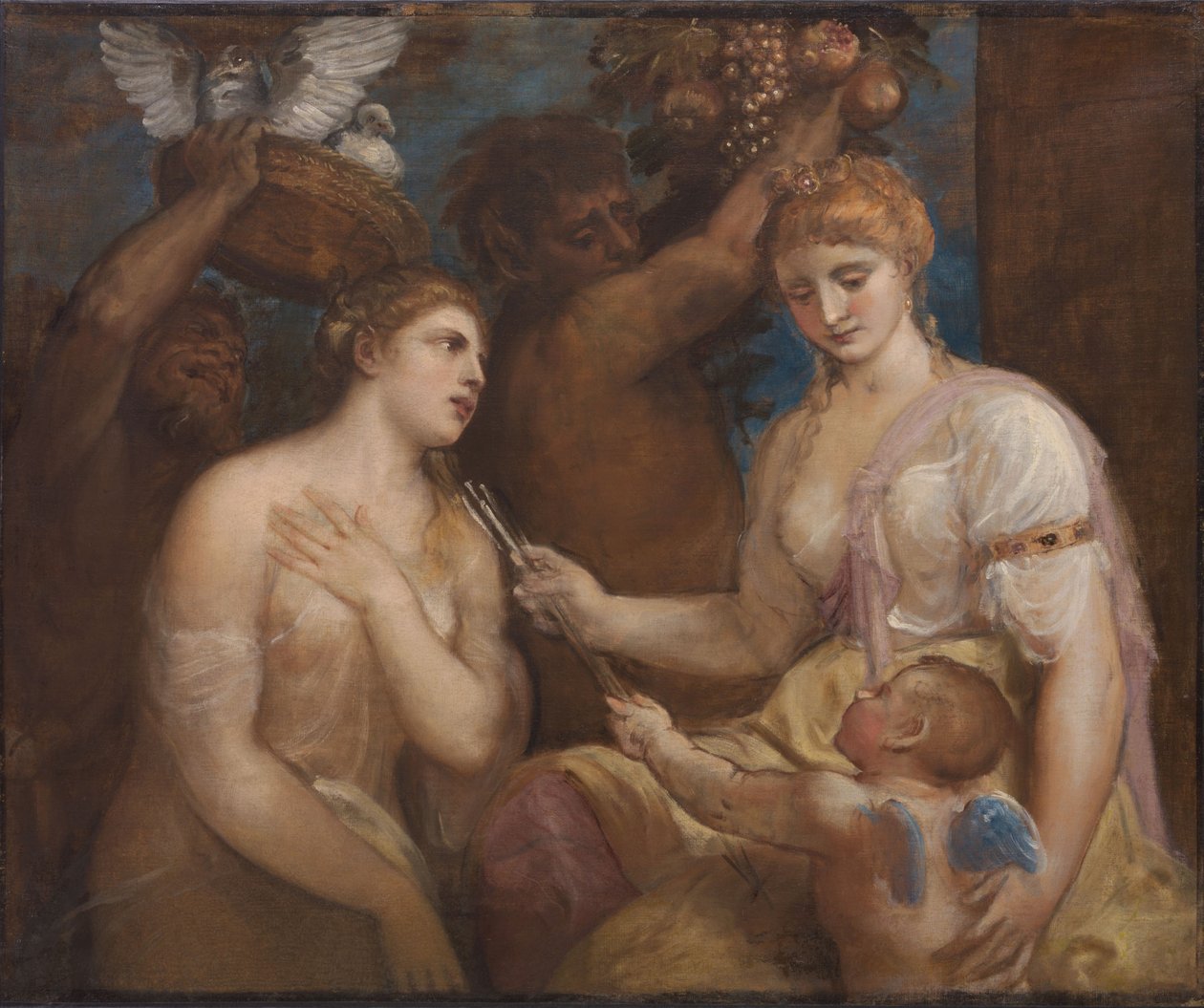 Allegorie von Venus und Amor von Follower of Titian