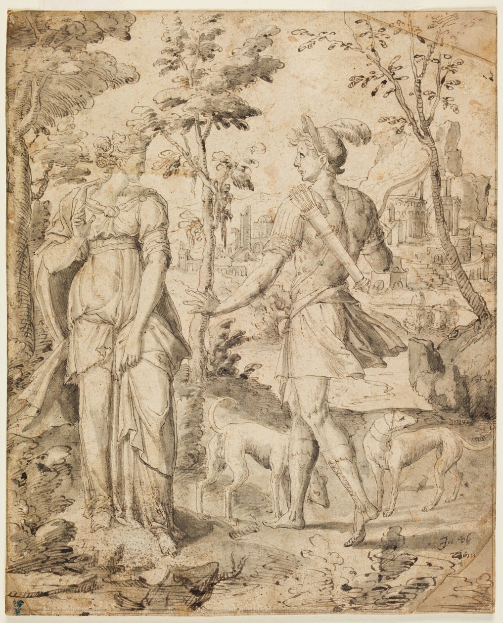 Esau trifft Rebekka nach der Jagd mit leeren Händen von Fontainebleau School