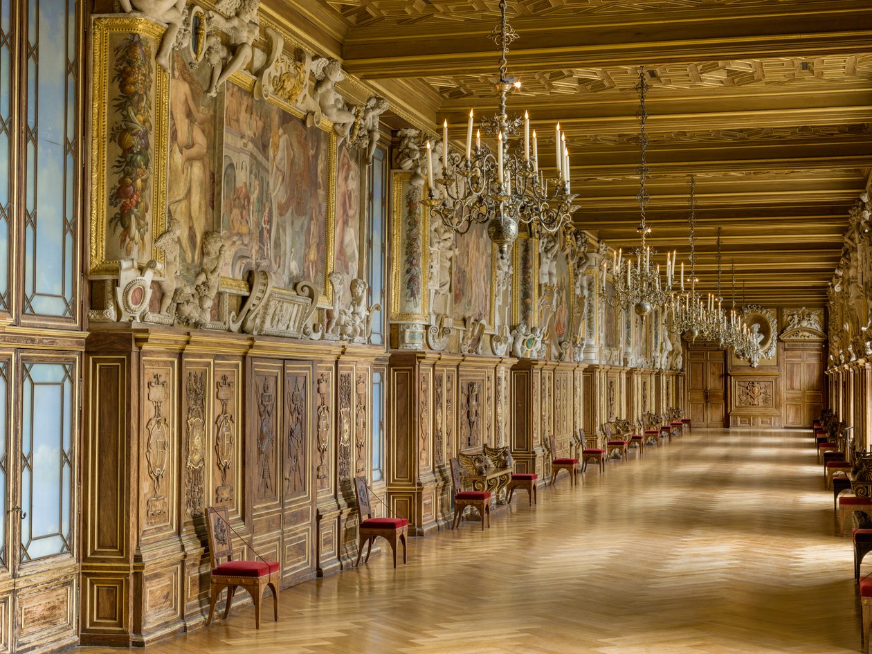 Überblick über die Galerie François 1er von Fontainebleau School