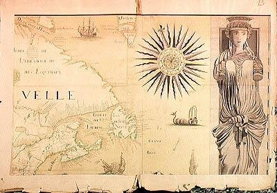 Karte von Nouvelle-France (Kanada) 1699 von Fonville Fonville