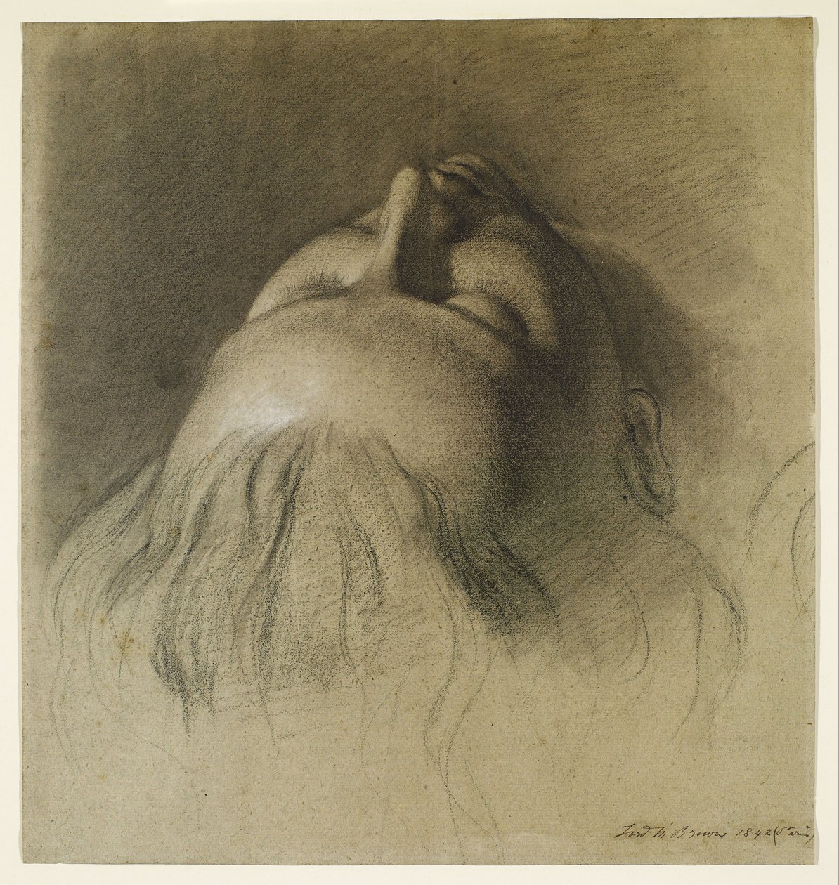 Parisinas Schlaf - Studie für den Kopf von Parisina von Ford Madox Brown