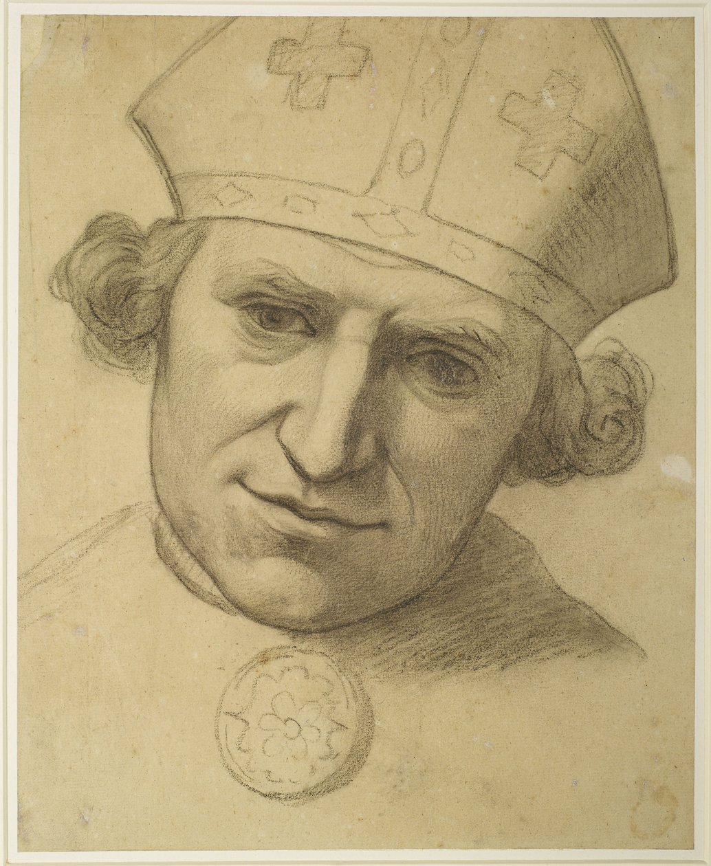 Der Geist der Gerechtigkeit - Studie für den Kopf eines Bischofs von Ford Madox Brown
