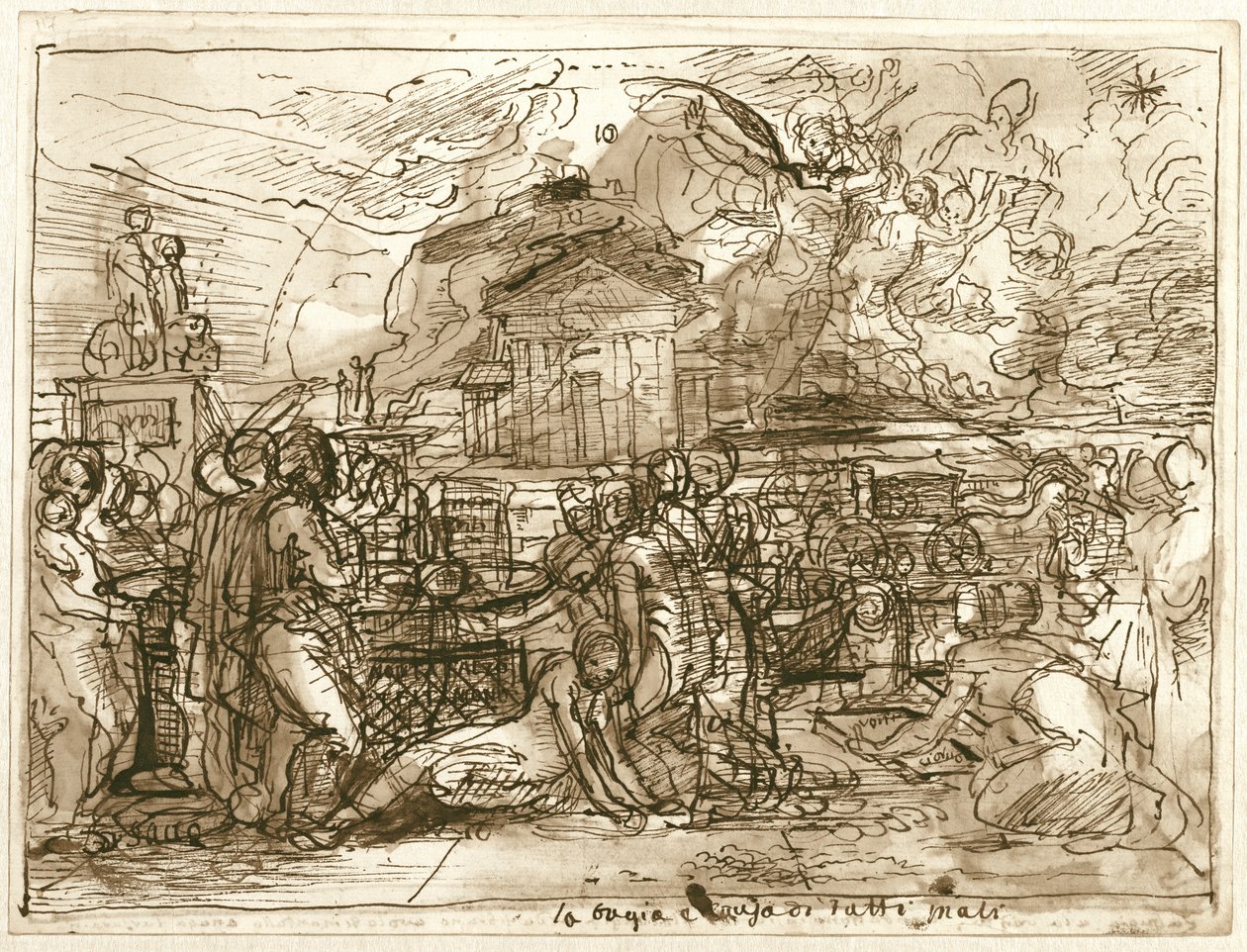 Falschheit ist die Ursache allen Übels (recto); Eine Allegorie von Wahrheit und Falschheit (verso) von Fortunato Duranti