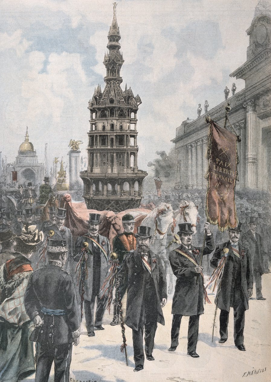 Parade des Meisterwerks der Zimmerleute vor dem Grand Palais, Illustration aus 