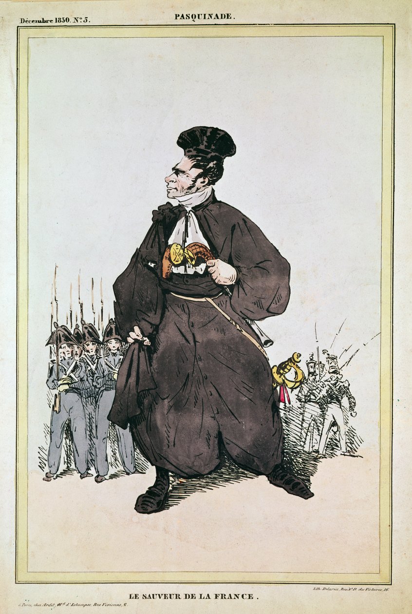 Karikatur von Baron Pasquier als Retter Frankreichs, 1830 von Fortune Delarue