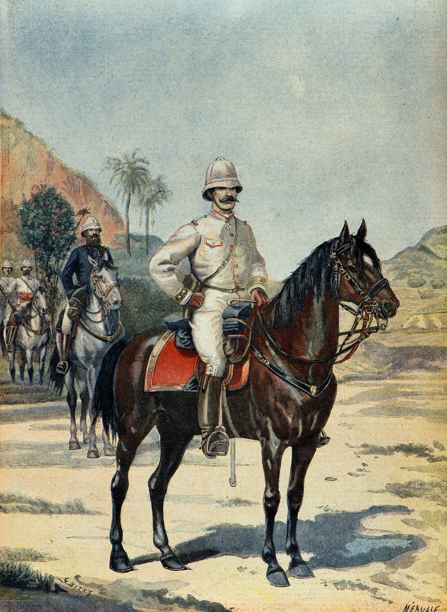 General Joseph Gallieni in Madagaskar 1899 (Gravur) von Fortune Louis Meaulle