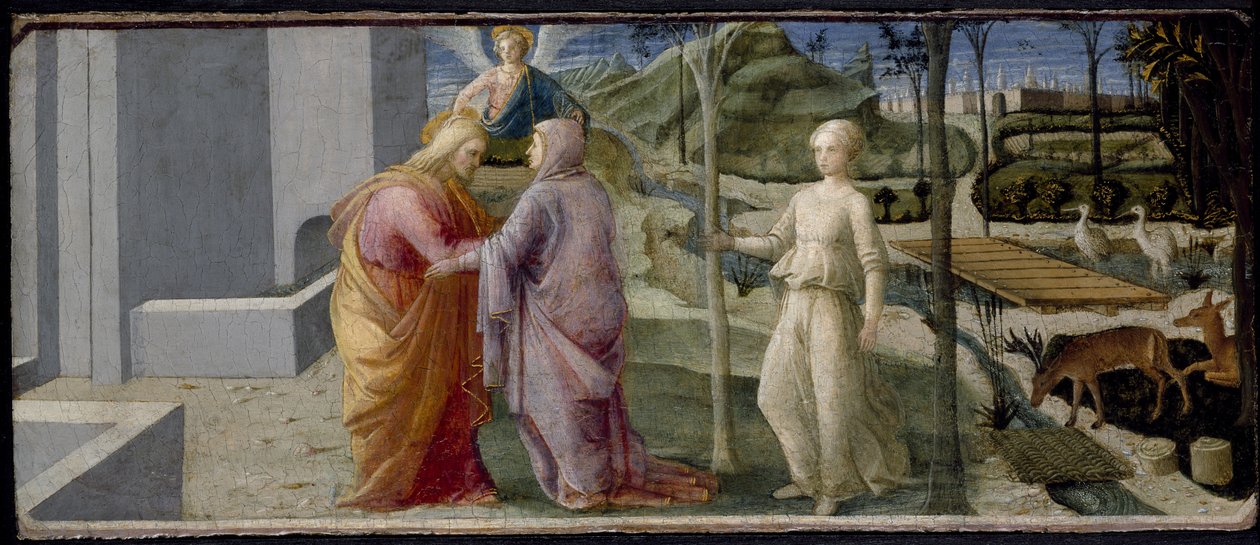 Das Treffen von Joachim und Anna am Goldenen Tor, 15. Jahrhundert von Fra Filippo Lippi
