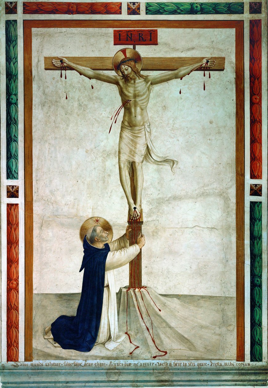 Der heilige Dominikus, das Kruzifix anbetend von Fra (c.1387-1455) Angelico