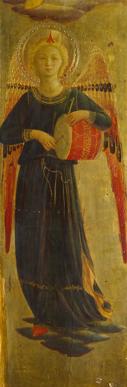 Engelmusiker, Detail aus dem inneren Rahmen, Tabernakel der Leinenweber von Fra (c.1387 1455) Angelico