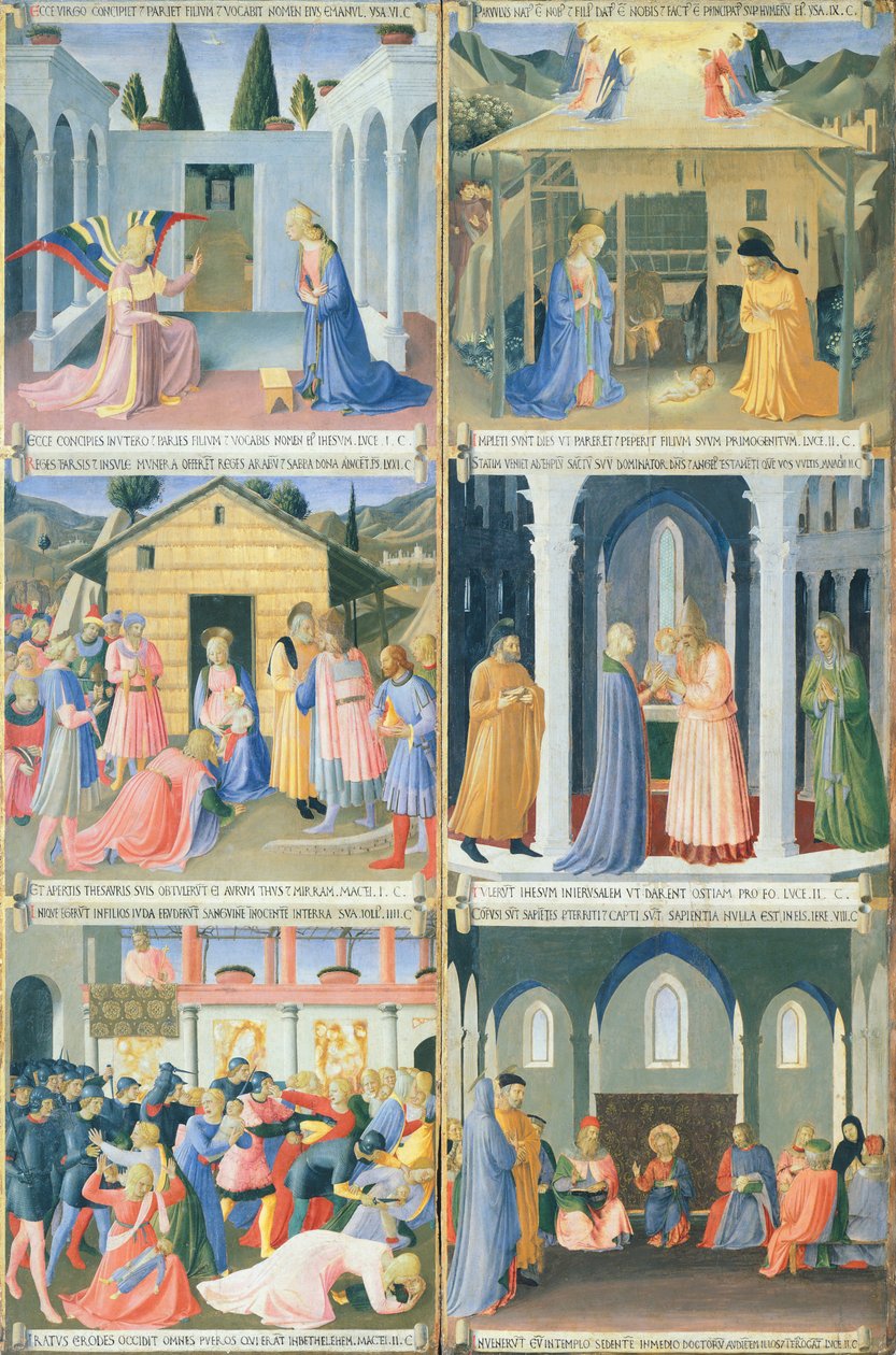 Szenen aus der Kindheit Jesu, Detail einer Tafel aus dem Armadio degli Argenti (Silbertruhe) mit dem Leben Jesu von Fra (c.1387 1455) Angelico