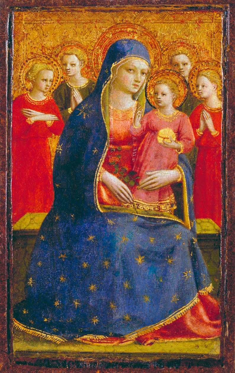 Madonna und Kind mit Engeln, um 1425 von Fra Angelico