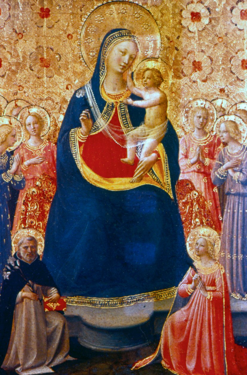 Madonna und Kind mit Heiligen, Mitte 15. Jahrhundert von Fra Angelico