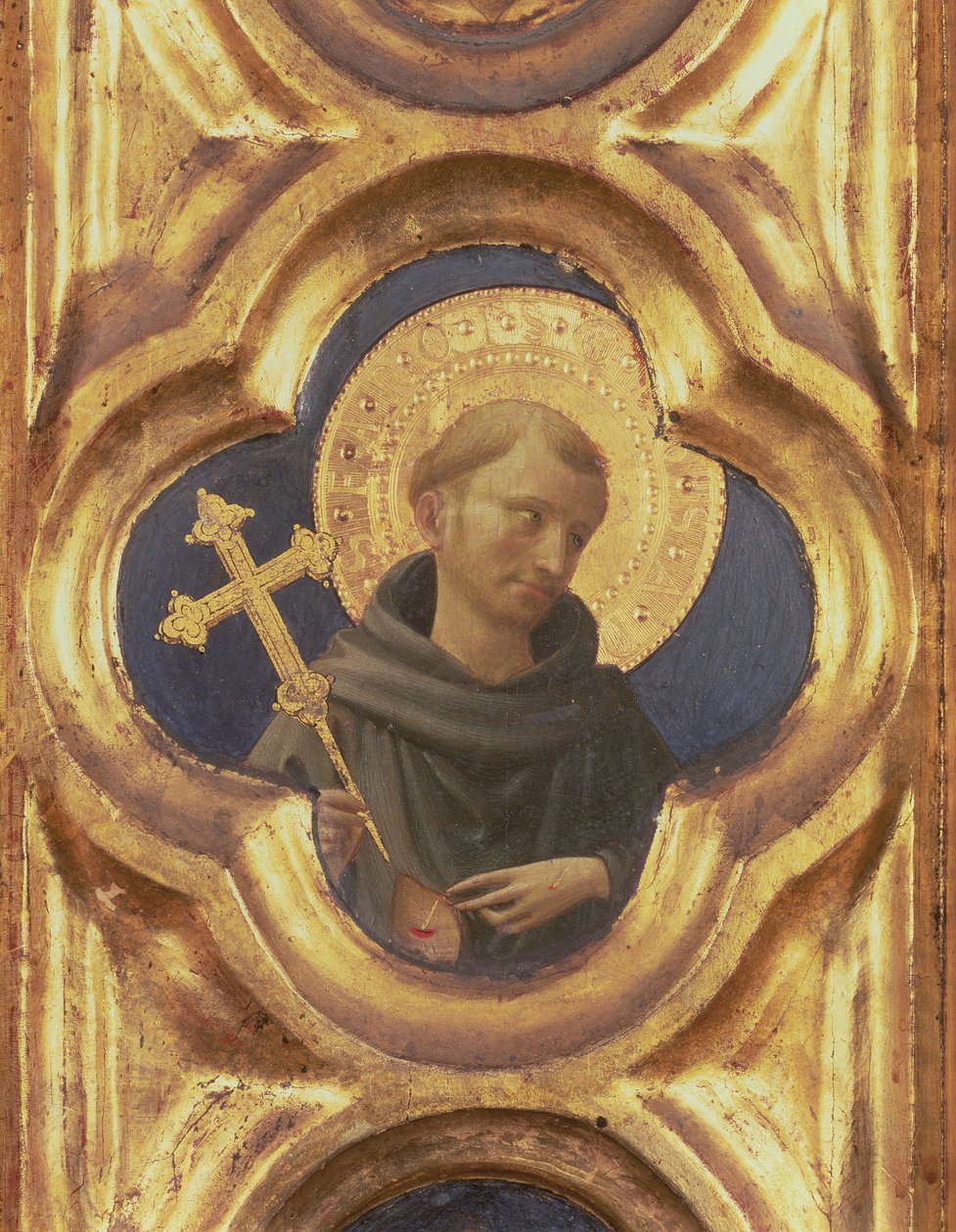 Santa Trinita Altarbild, Detail des Kopfes von St. Franziskus von Fra Angelico