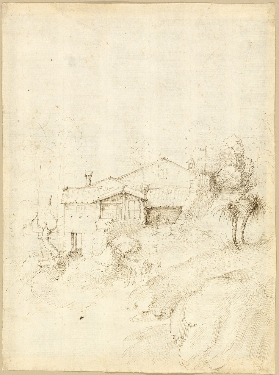 Kloster am Hang eines felsigen Hügels von Fra Bartolommeo