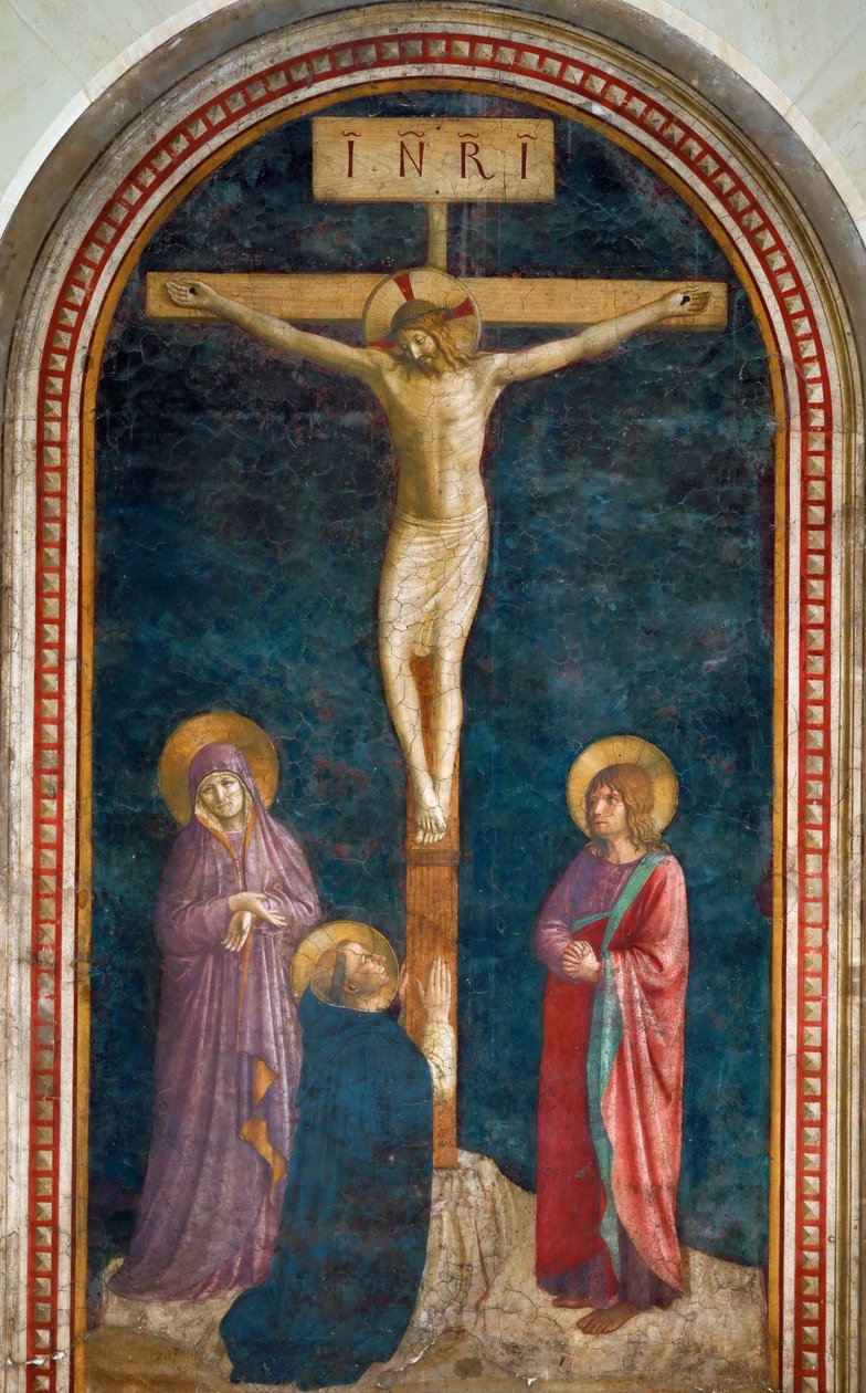 Die Kreuzigung mit dem heiligen Dominikus, um 1440 von Fra Giovanni Angelico da Fiesole