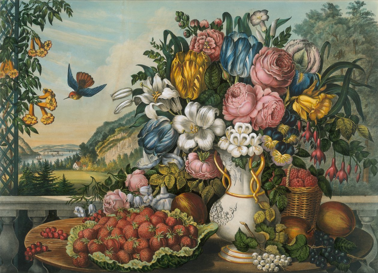 Landschaft - Früchte und Blumen von Frances Flora Bond Palmer
