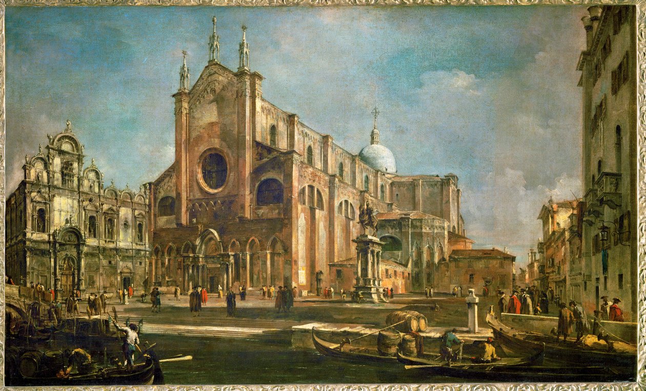 Campo der Kirche Giovanni e Paolo mit der Scuola di San Marco und dem Denkmal von Colleoni, Venedig von Francesco (circle of) Guardi