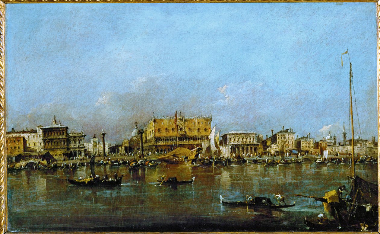 Der Dogenpalast von Venedig vom Becken von San Marco aus gesehen von Francesco (circle of) Guardi