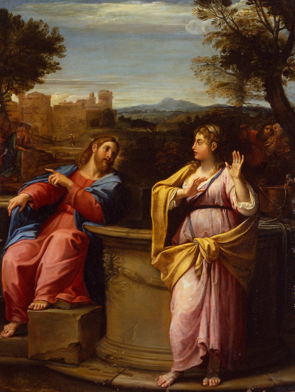 Christus und die Frau von Samaria am Brunnen von Francesco Albani