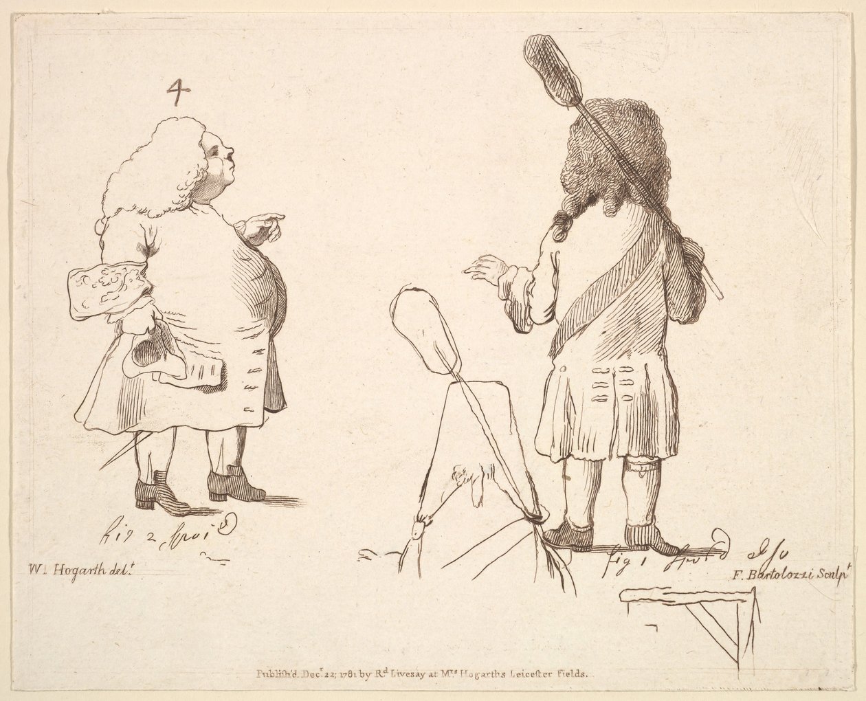Karikaturen von Lord Melcombe und Lord Winchelsea, 22. Dezember 1781 von Francesco Bartolozzi