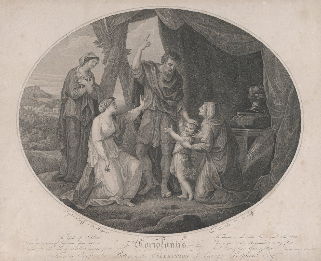 Coriolanus: Der Gott der Soldaten, um unverwundbar zu beschämen... Shakespeare, Coriolanus von Francesco Bartolozzi