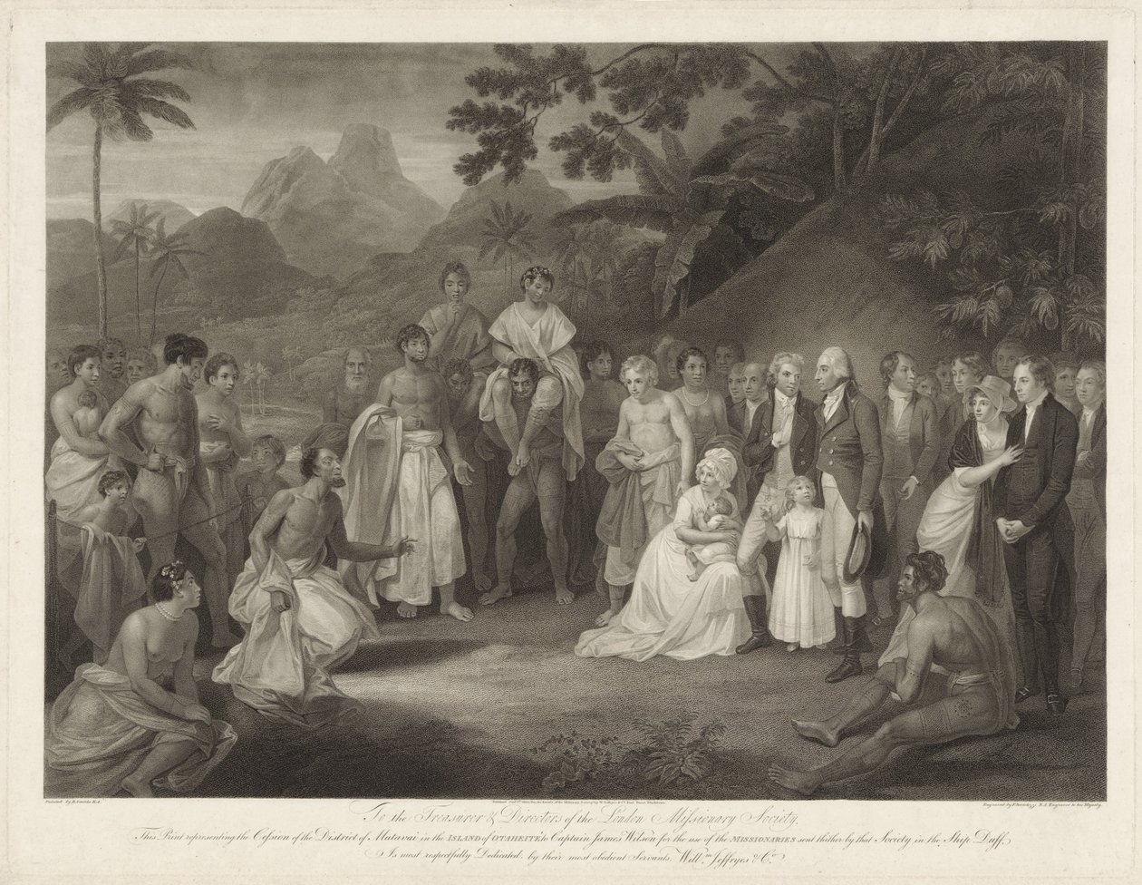 Kapitän James Wilson auf der Insel Otaheité von Francesco Bartolozzi
