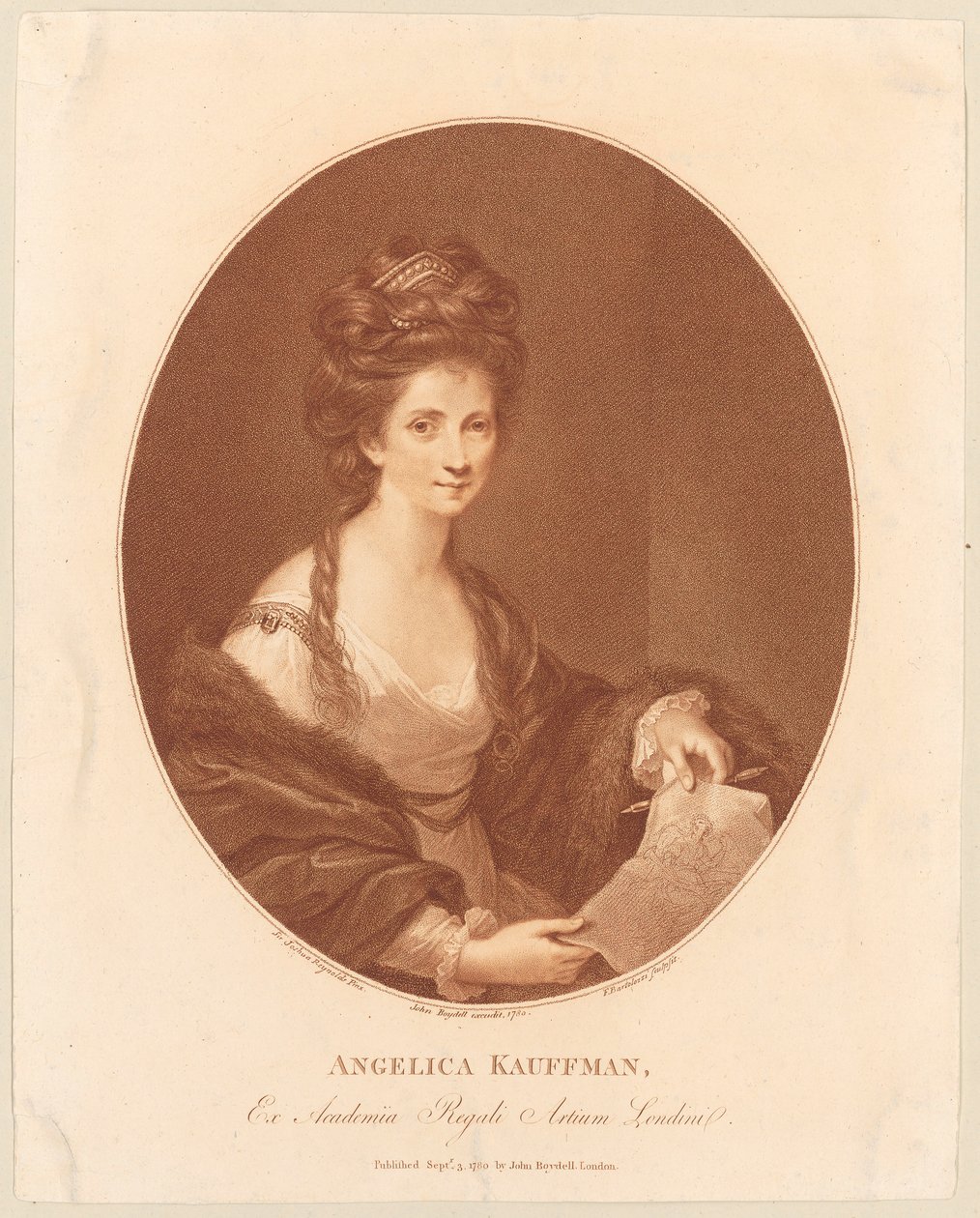 Porträt von Angelika Kauffmann von Francesco Bartolozzi