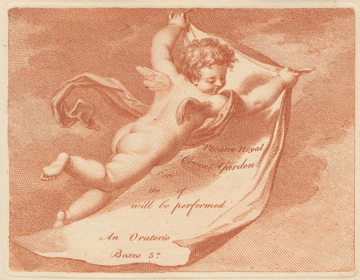 Eintrittskarte für das Theatre Royal, Covent Garden von Francesco Bartolozzi