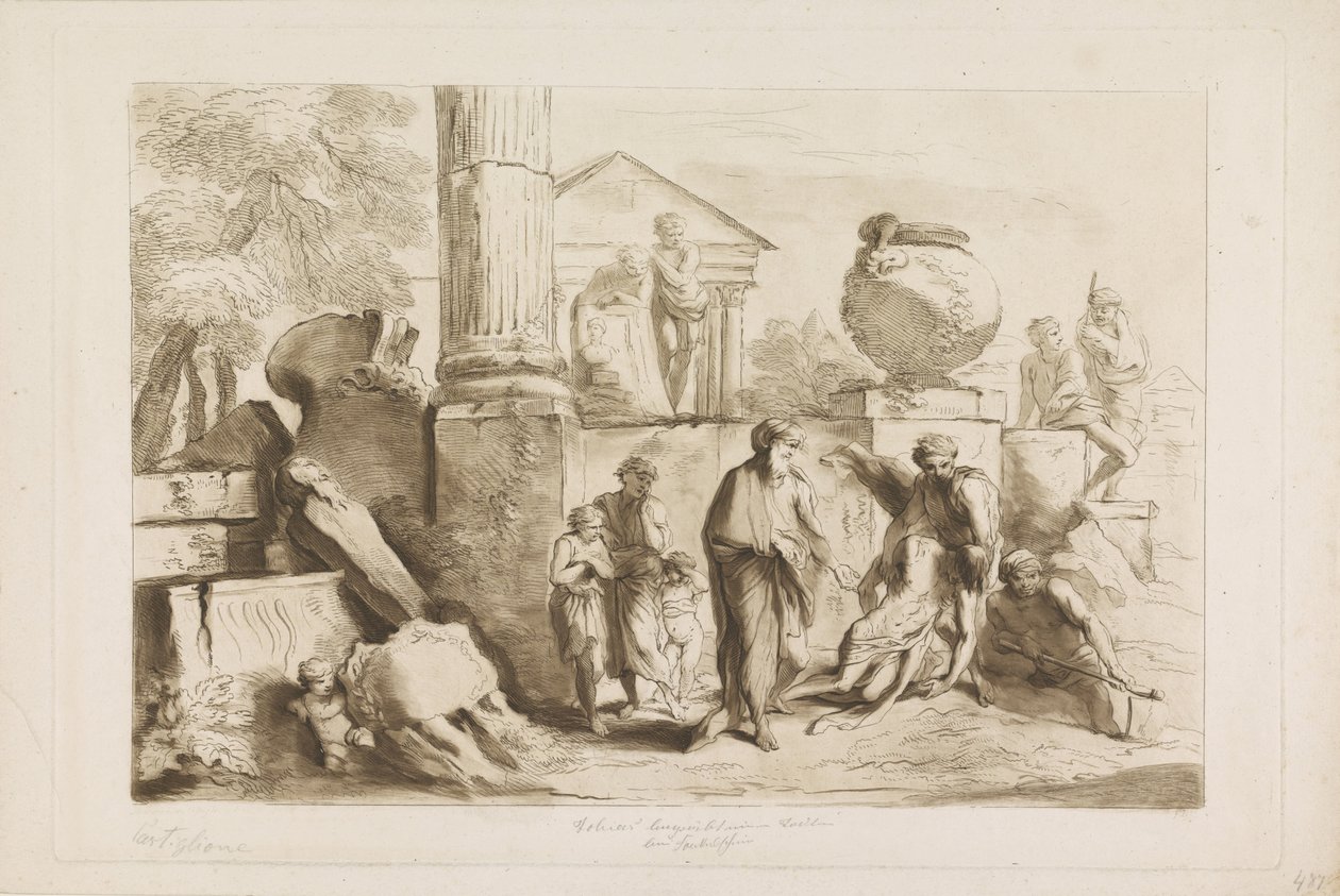 Tobit und das Begraben der Toten von Francesco Bartolozzi