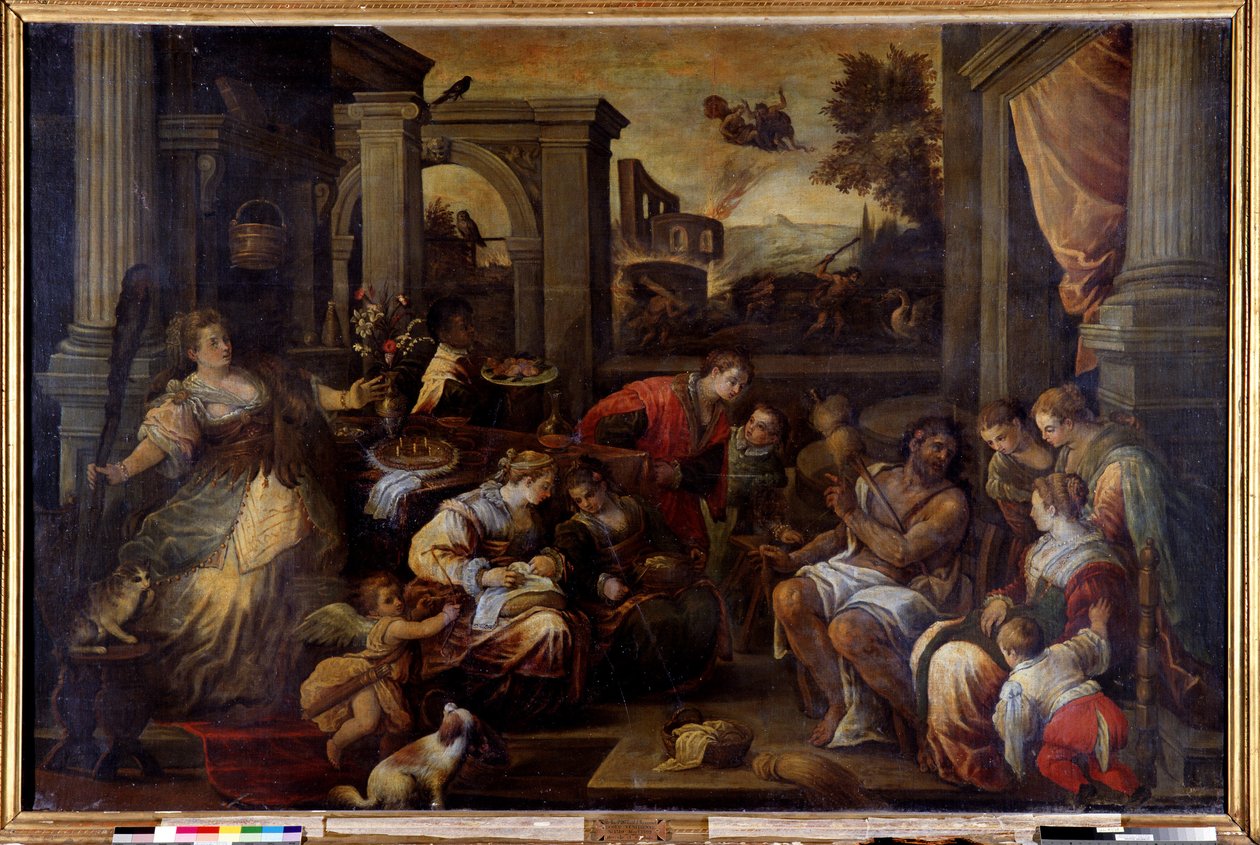 Herkules und Omphale von Francesco Bassano