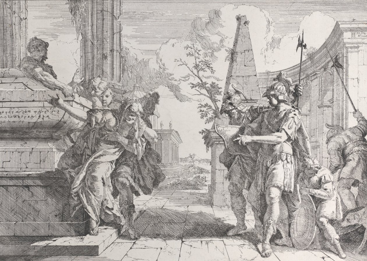 Das Opfer der Polyxena, aus Bacchanals und Geschichten von Francesco Fontebasso