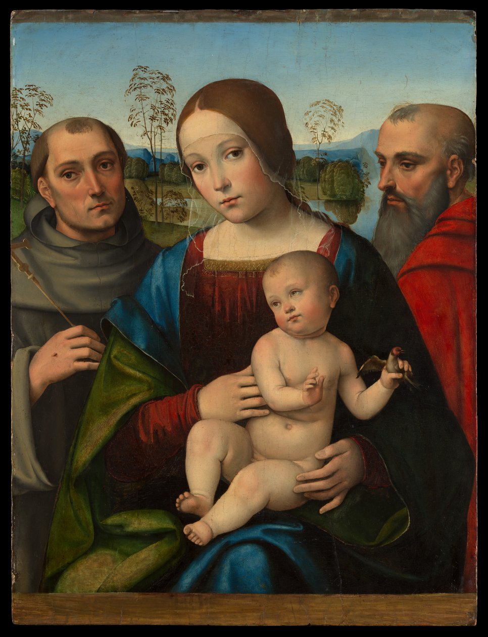 Madonna und Kind mit den Heiligen Franziskus und Hieronymus von Francesco Francia