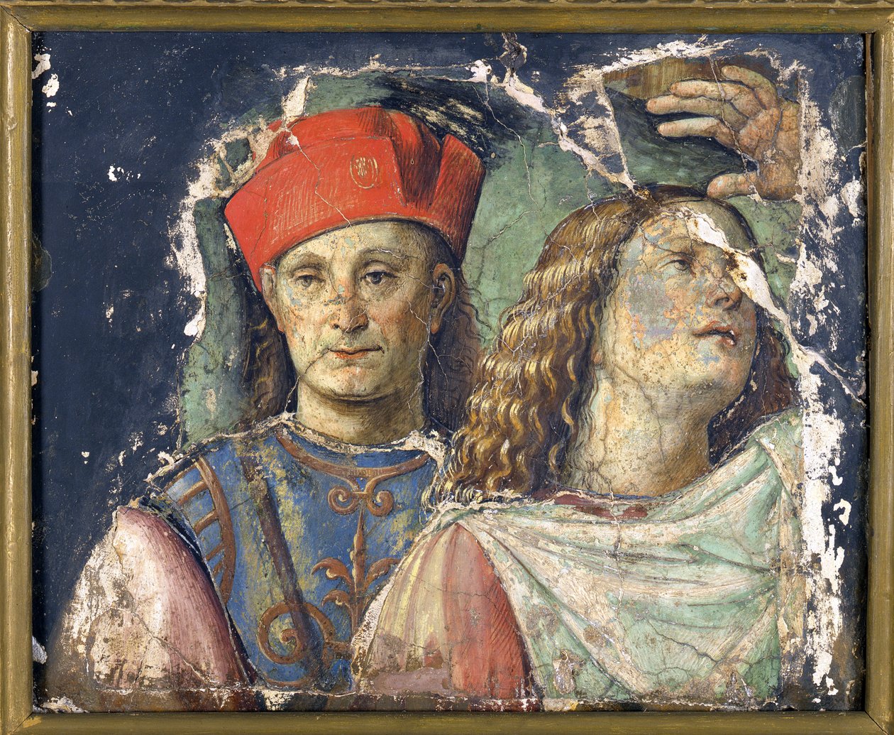 Zwei männliche Köpfe von Francesco Francia