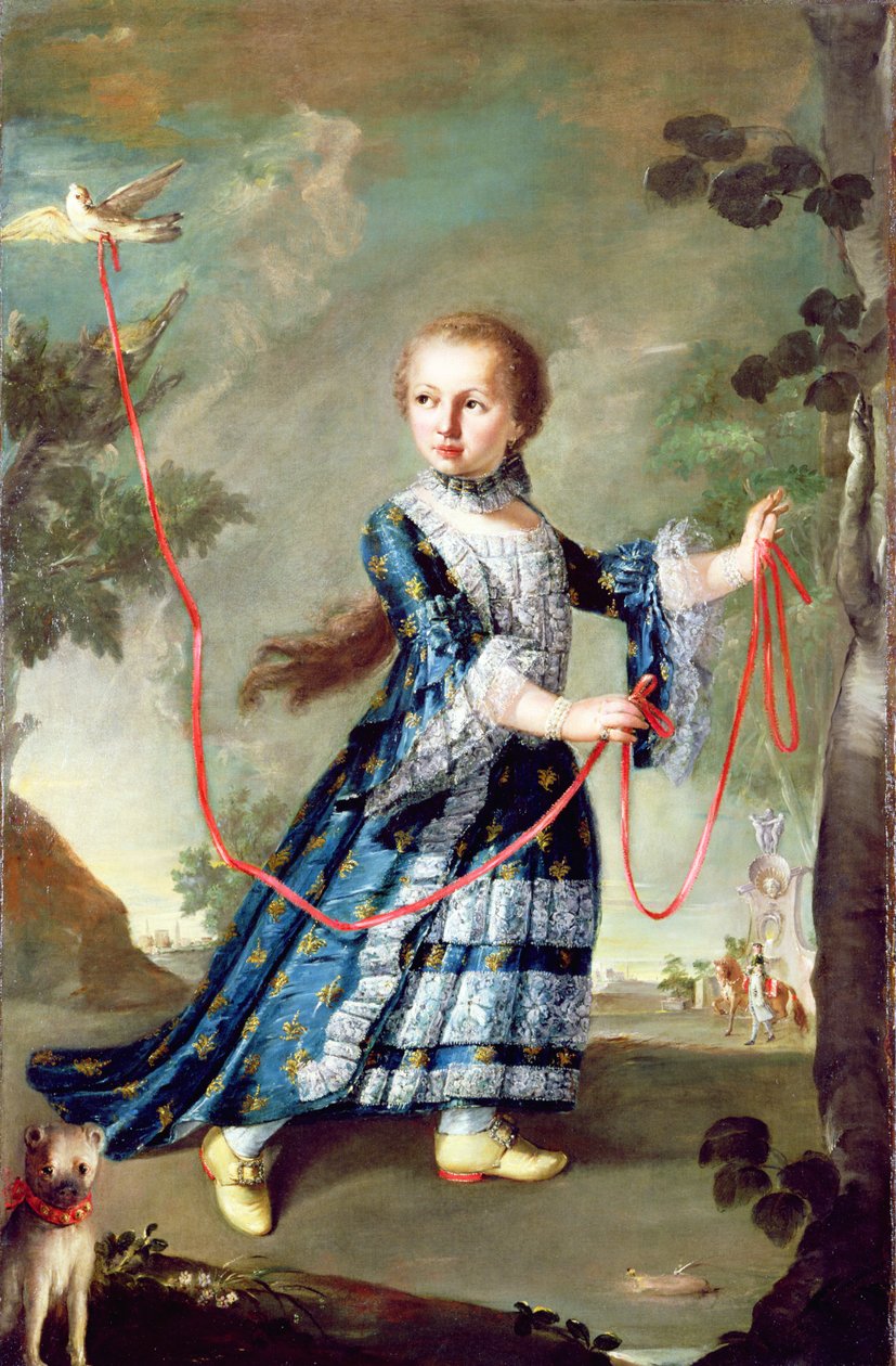 Ein junges Mädchen der Familie Gradenigo mit einer Taube von Francesco Guardi