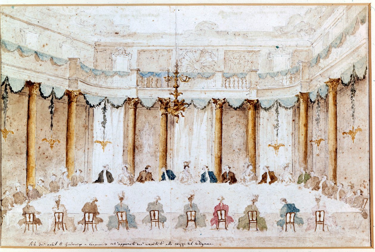 Bankett zur Hochzeit von Polignac von Francesco Guardi