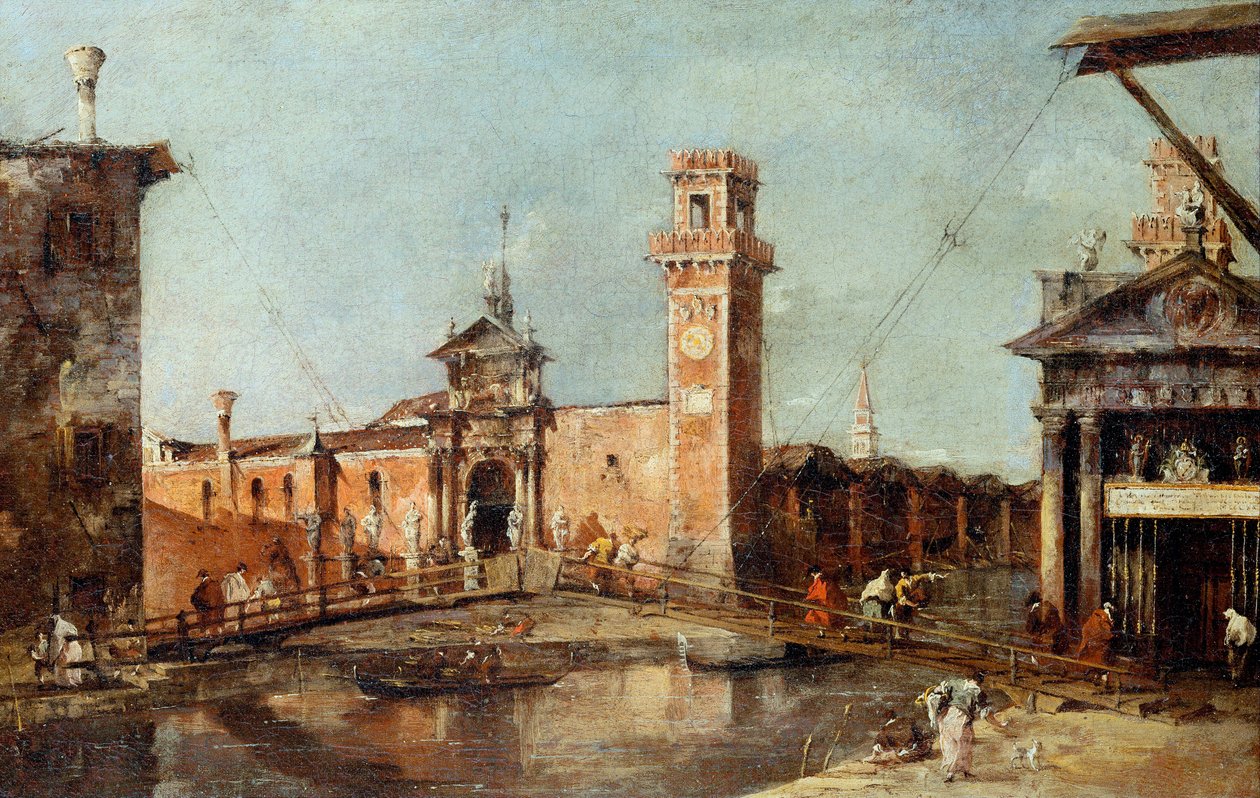 Der Eingang zum Arsenal in Venedig von Francesco Guardi