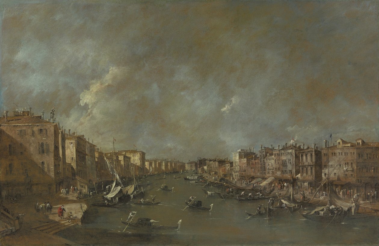 Blick auf den Canal Grande von der Ponte di Rialto, nach 1775 von Francesco Guardi