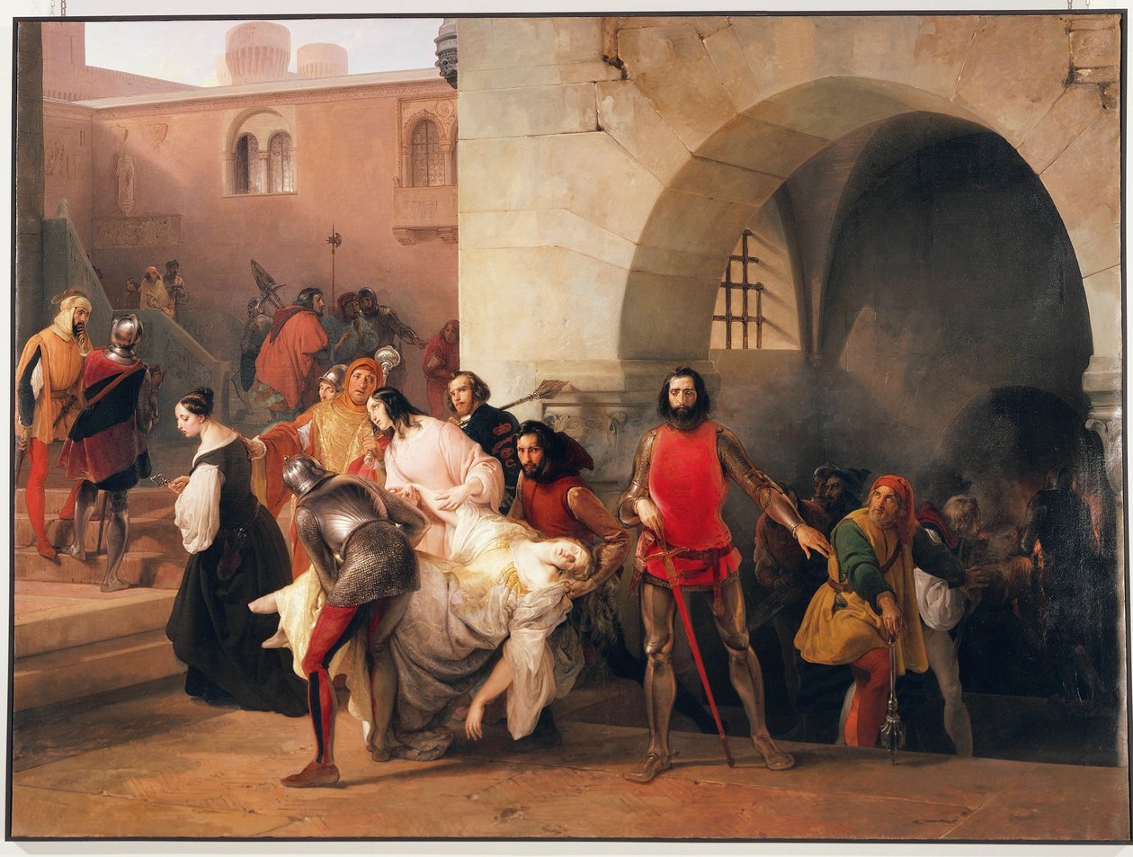 Bice im Keller seines Schlosses in Rosate gefunden von Marco Visconti von Francesco Hayez