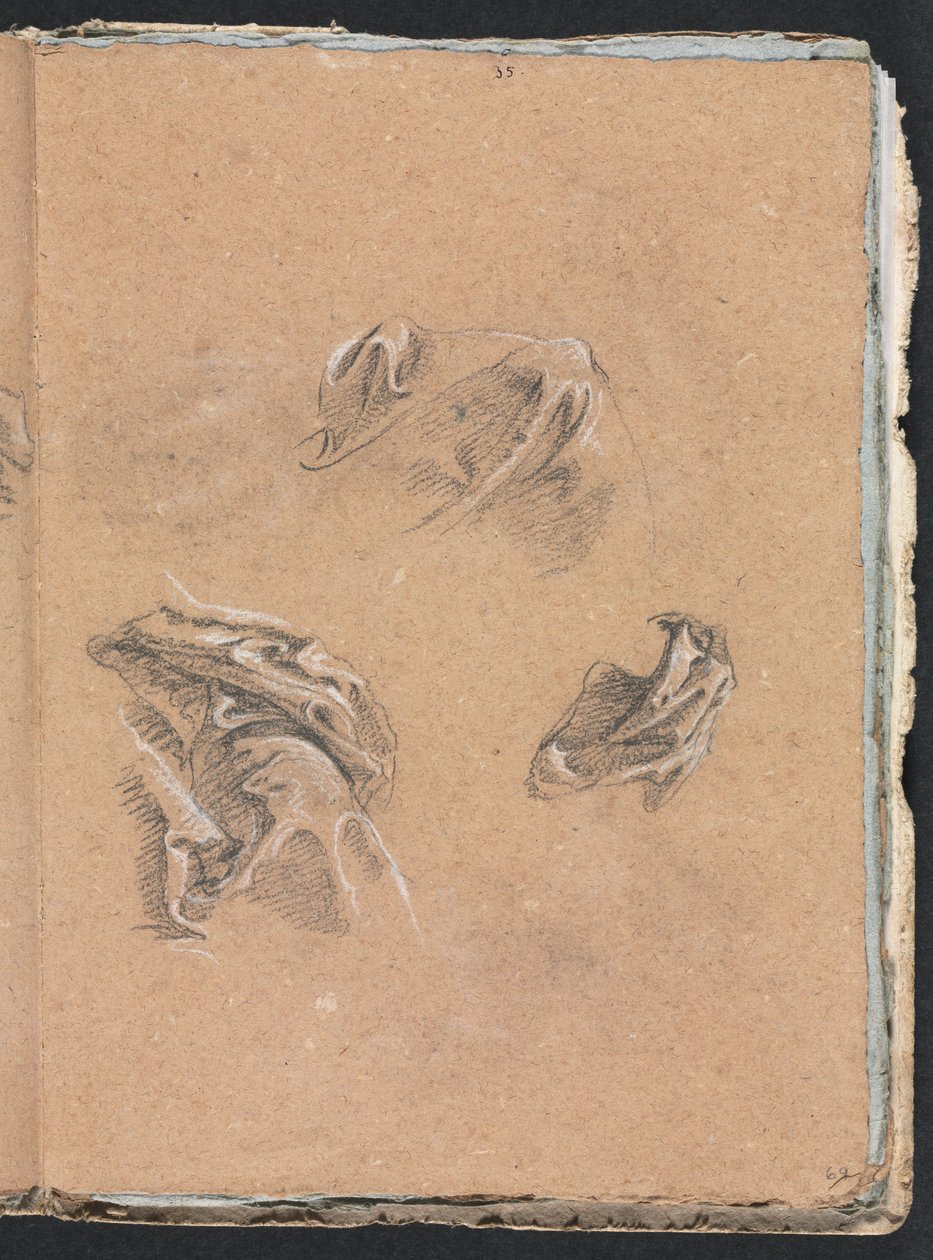 Verona Skizzenbuch: Draperiestudien Seite 69, 1760 von Francesco Lorenzi