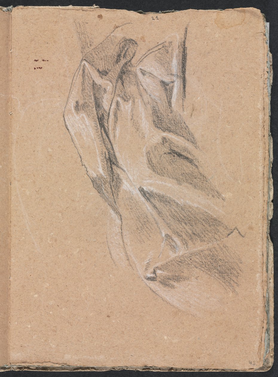 Verona Skizzenbuch: Draperiestudie (Seite 43) von Francesco Lorenzi