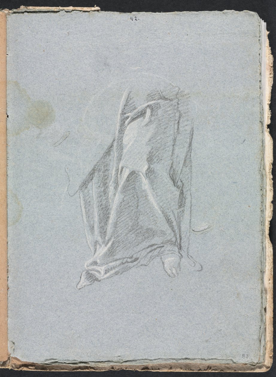 Verona-Skizzenbuch: Draperie mit Fuß Seite 83, 1760 von Francesco Lorenzi