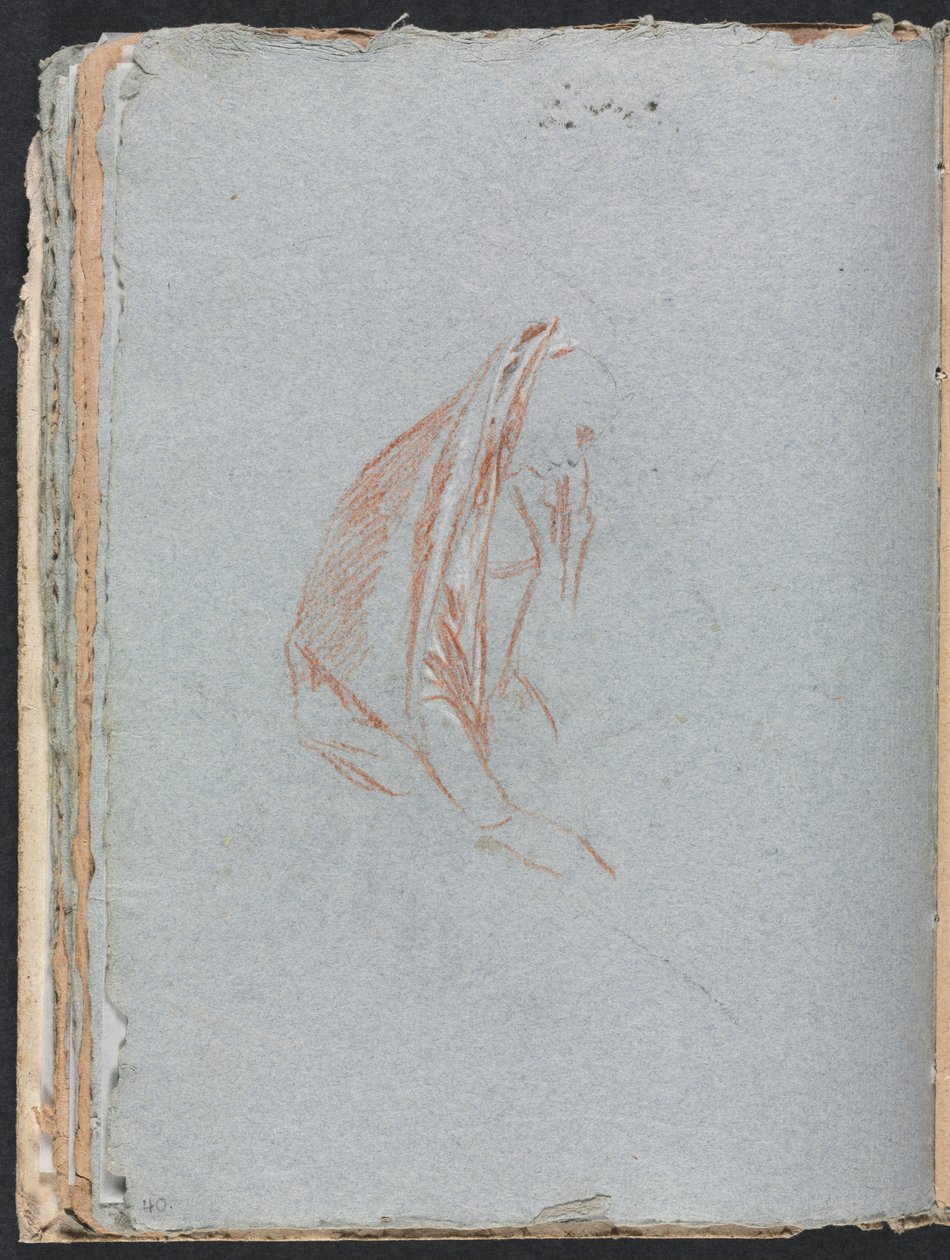 Verona Skizzenbuch: Weibliche Figur mit Umhang Seite 40, 1760 von Francesco Lorenzi