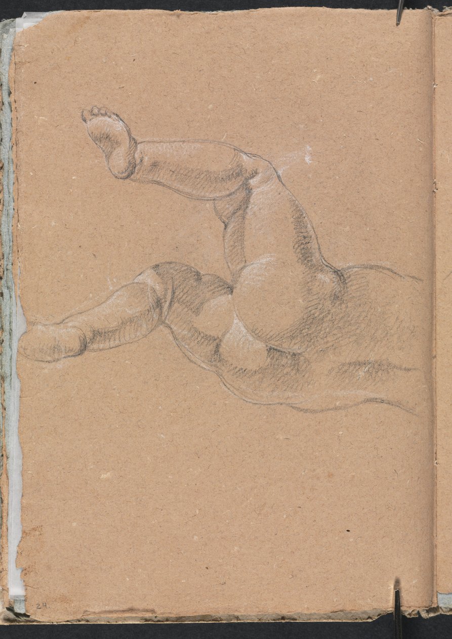 Verona Skizzenbuch: Putto untere Körperhälfte Seite 24, 1760 von Francesco Lorenzi