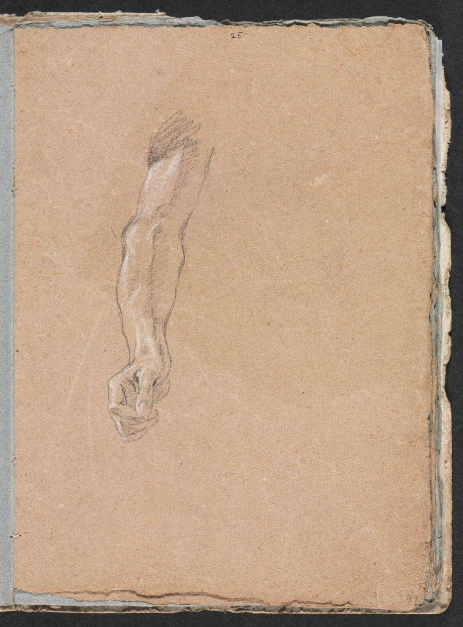 Verona-Skizzenbuch: Rechter Arm und Hand Seite 49, 1760 von Francesco Lorenzi