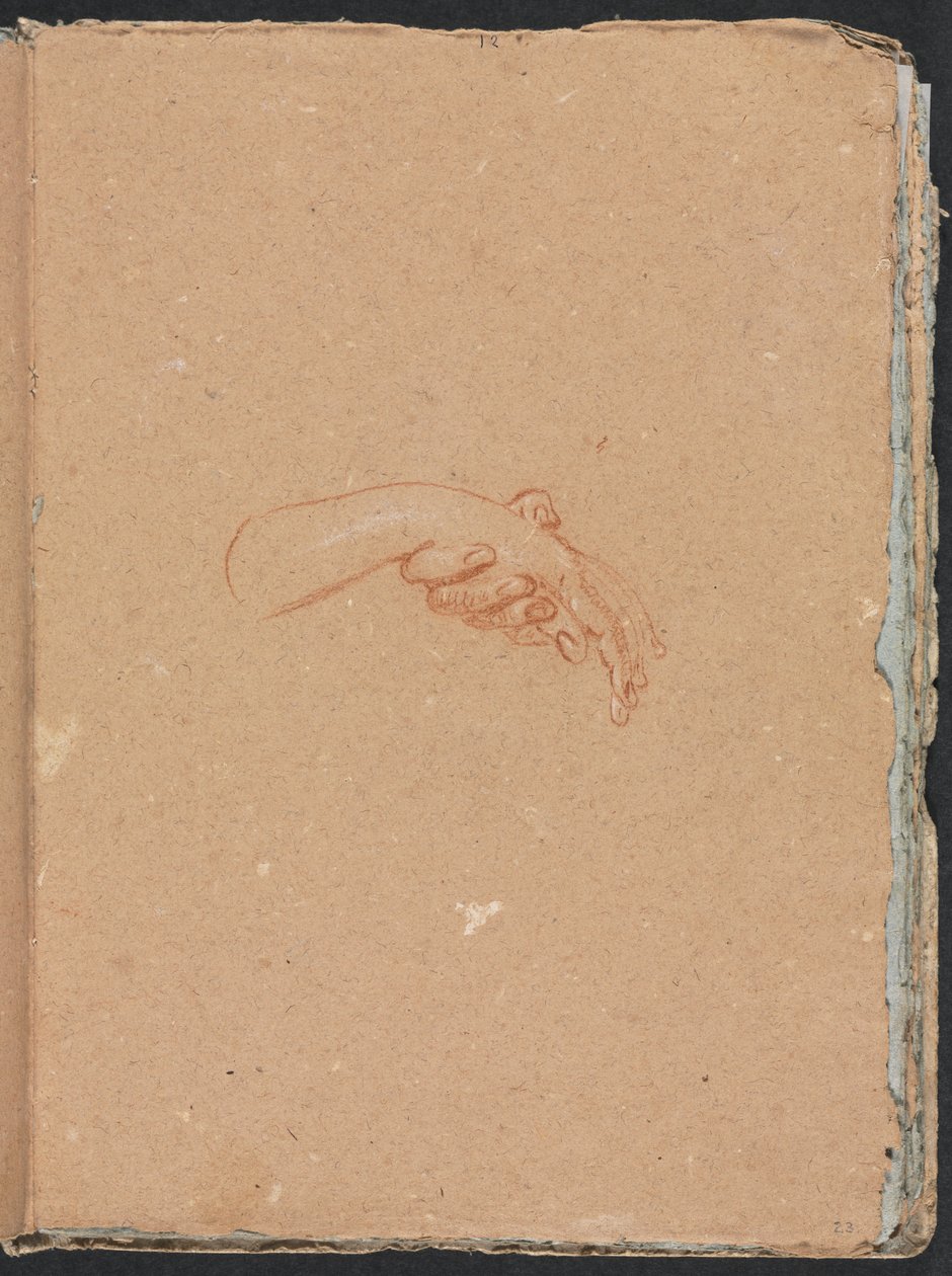 Verona-Skizzenbuch: Studie von Händen, Seite 23, 1760 von Francesco Lorenzi