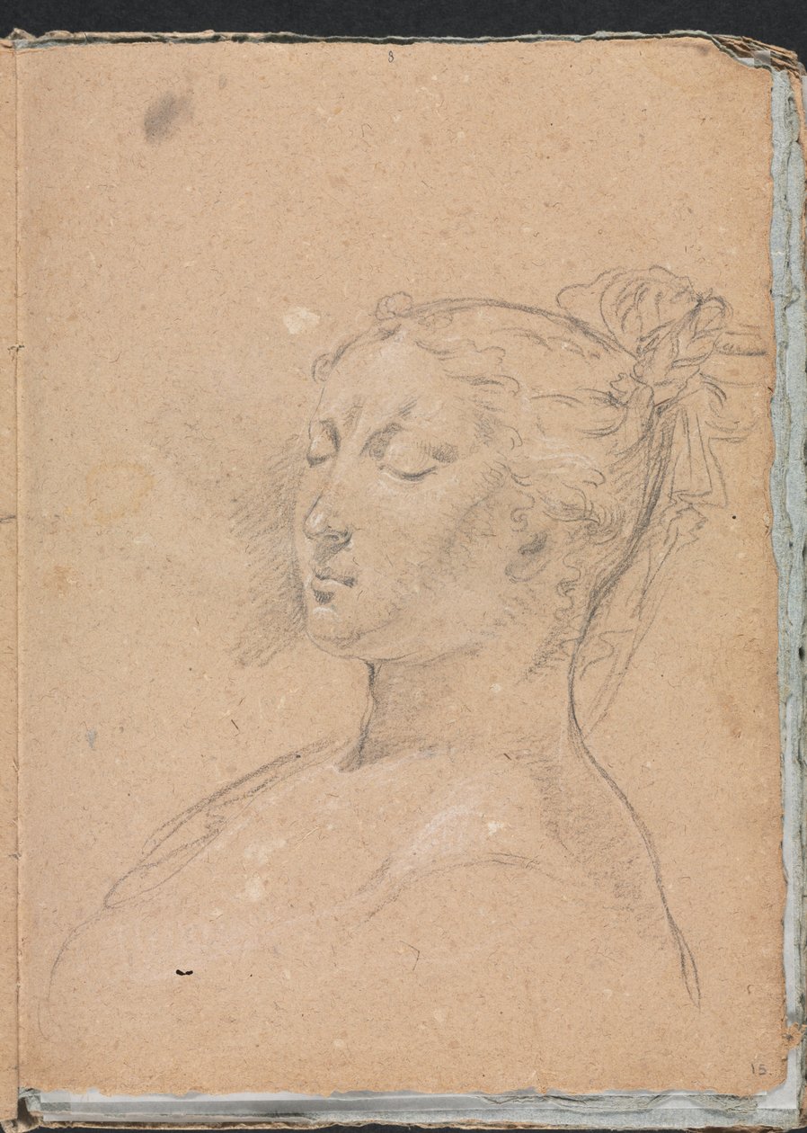 Verona Skizzenbuch: Frau mit geschlossenen Augen (Seite 15) von Francesco Lorenzi