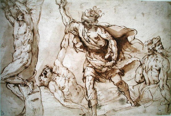 Studien für das Martyrium des hl. Sebastian und die Steinigung des hl. Stephanus von Francesco Maffei