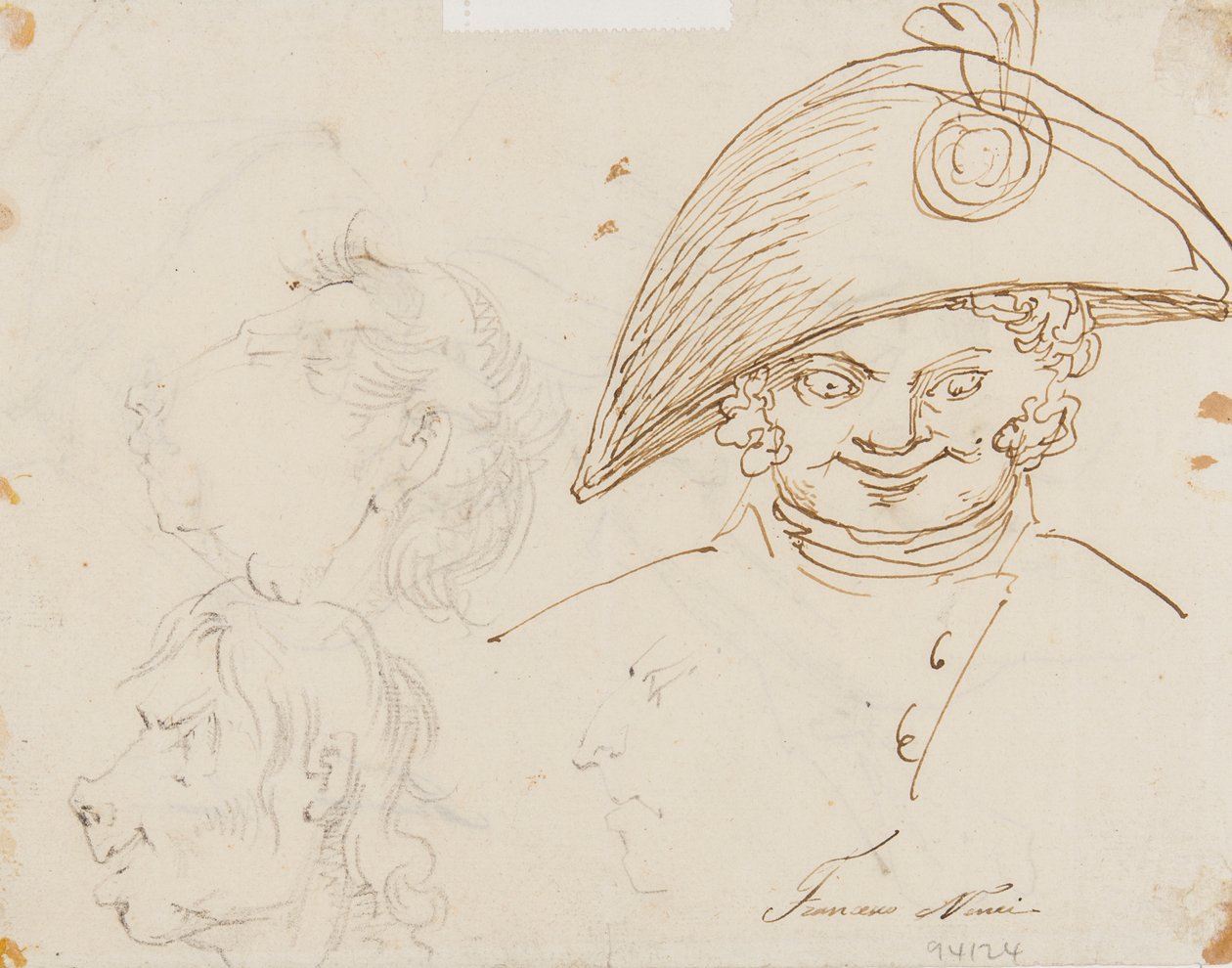 Seite mit Karikaturen von Francesco Nenci