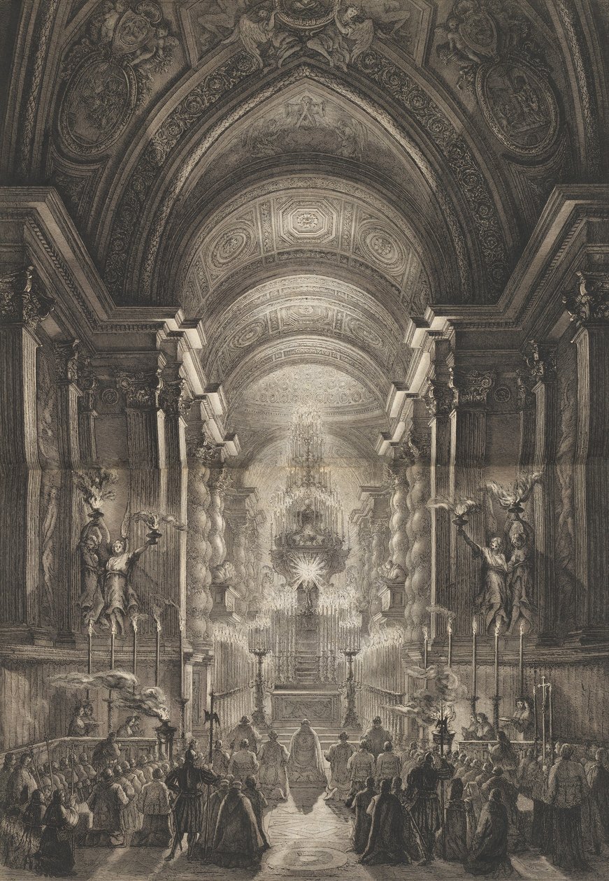 Zeremonie in der Cappella Paolina, Vatikan, 1787 von Francesco Piranesi